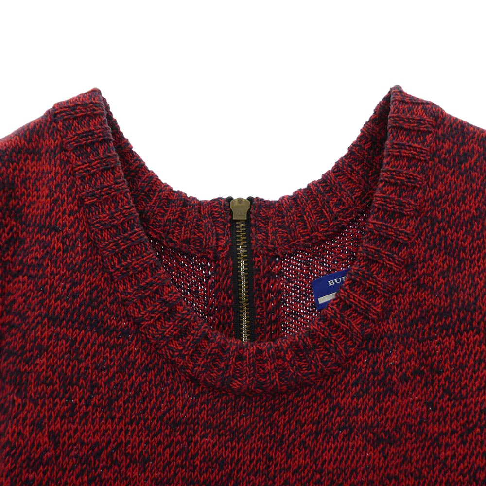 BURBERRY BLUE LABEL バーバリーブルーレーベル E1J12-623-29 ベルト付き ツイード切替 半袖 ニット ワンピース マルチカラー系 38【中古】