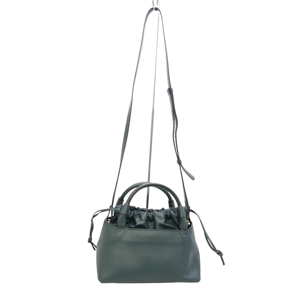 カロリーナサントドミンゴ SIRENA シレナ 2way レザー クロスボディ ショルダー ハンド バッグ モスグリーン系【中古】
