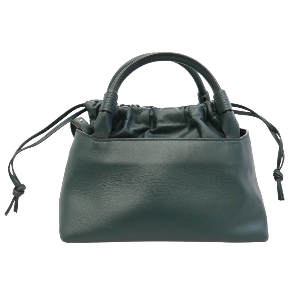 カロリーナサントドミンゴ SIRENA シレナ 2way レザー クロスボディ ショルダー ハンド バッグ モスグリーン系【中古】