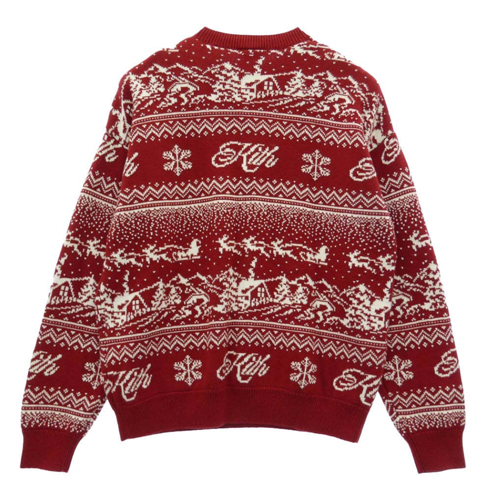 KITH キス 20-080-060-0020-4-0 クリスマス限定 Kithmas Sweater Nocturnal キスマス ノクターナル ニット セーター レッド系 M【中古】