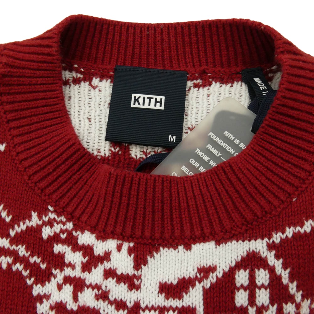 KITH キス 20-080-060-0020-4-0 クリスマス限定 Kithmas Sweater Nocturnal キスマス ノクターナル ニット セーター レッド系 M【中古】