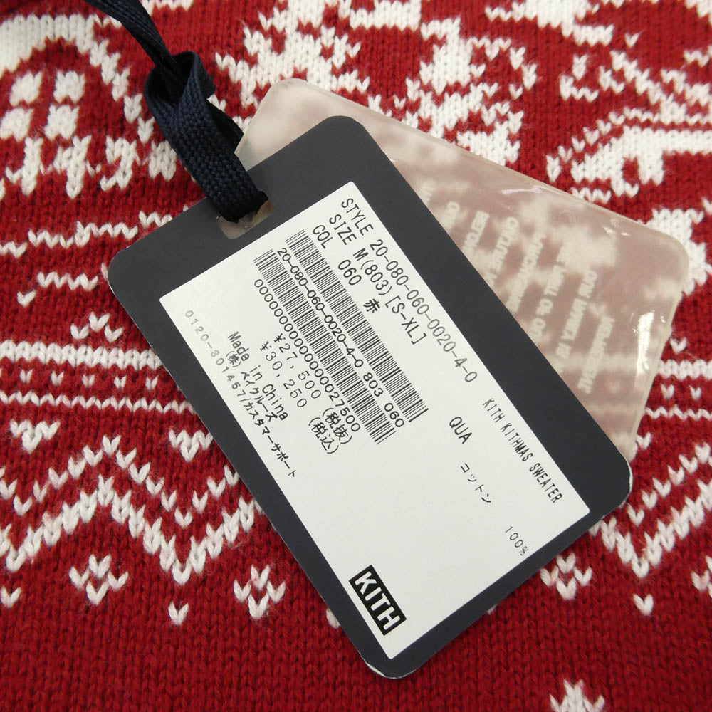 KITH キス 20-080-060-0020-4-0 クリスマス限定 Kithmas Sweater Nocturnal キスマス ノクターナル ニット セーター レッド系 M【中古】