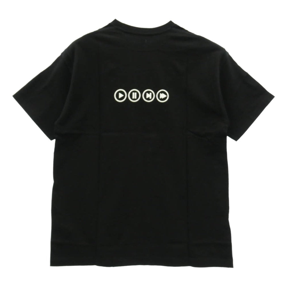 SEQUEL シークエル SQ-22AW-ST-09 T-SHIRT 音符 プリント 半袖 Tシャツ ブラック系 L【新古品】【未使用】【中古】