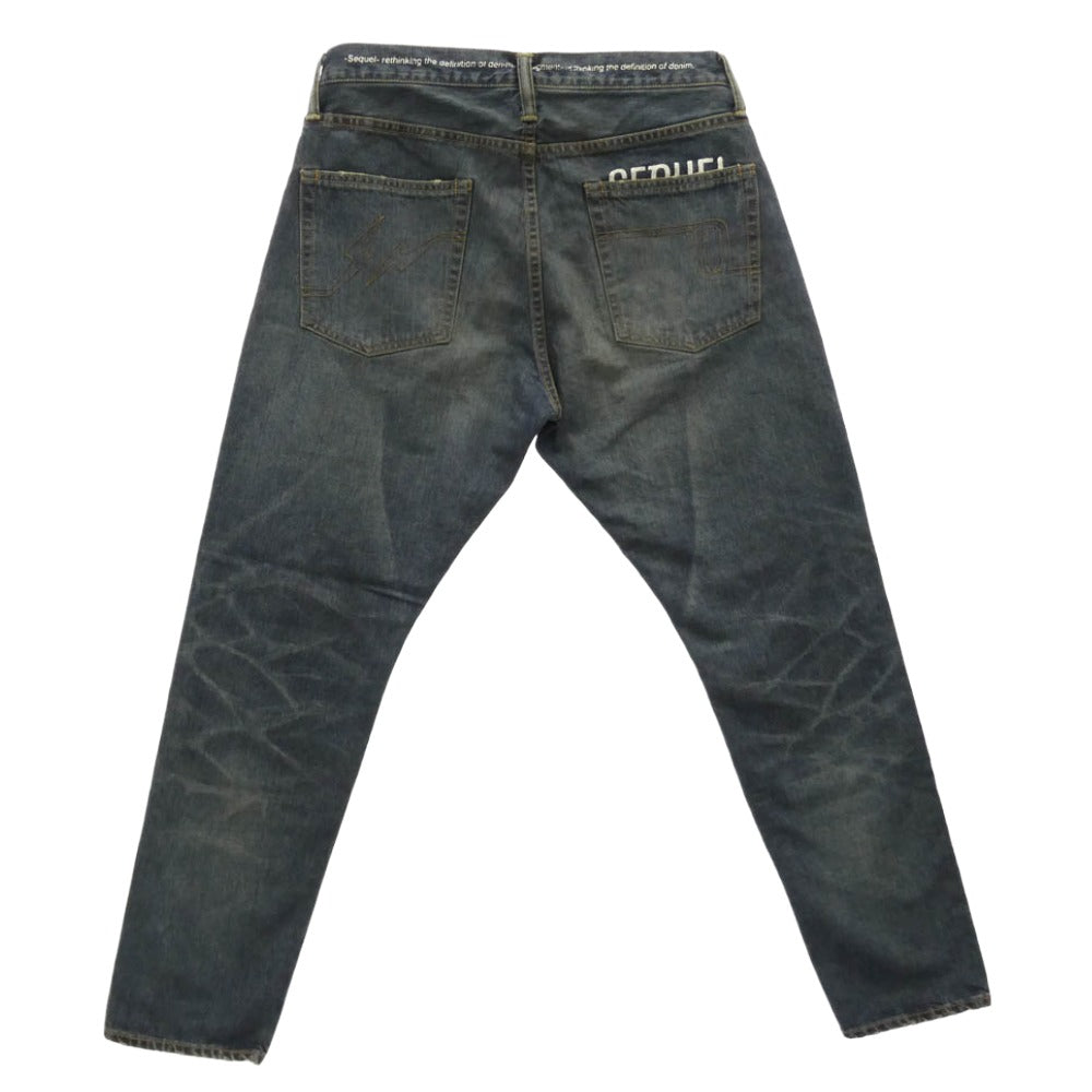 SEQUEL シークエル SQ-25AW-PT-09 × FRAGMENT フラグメント SQ-25AW-PT-09 DENIM PANTS デニム パンツ インディゴブルー系 M【新古品】【未使用】【中古】