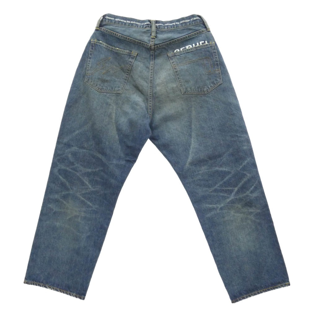 SEQUEL シークエル FRAGMENT DESIGN フラグメントデザイン × FRAGMENT フラグメント SQ-25AW-PT-08 PANTS デニム パンツ インディゴブルー系 M【新古品】【未使用】【中古】