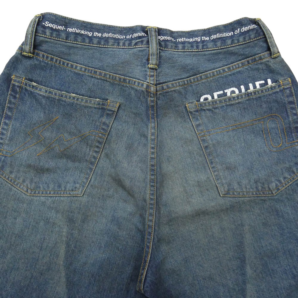 SEQUEL シークエル FRAGMENT DESIGN フラグメントデザイン × FRAGMENT フラグメント SQ-25AW-PT-08 PANTS デニム パンツ インディゴブルー系 M【新古品】【未使用】【中古】