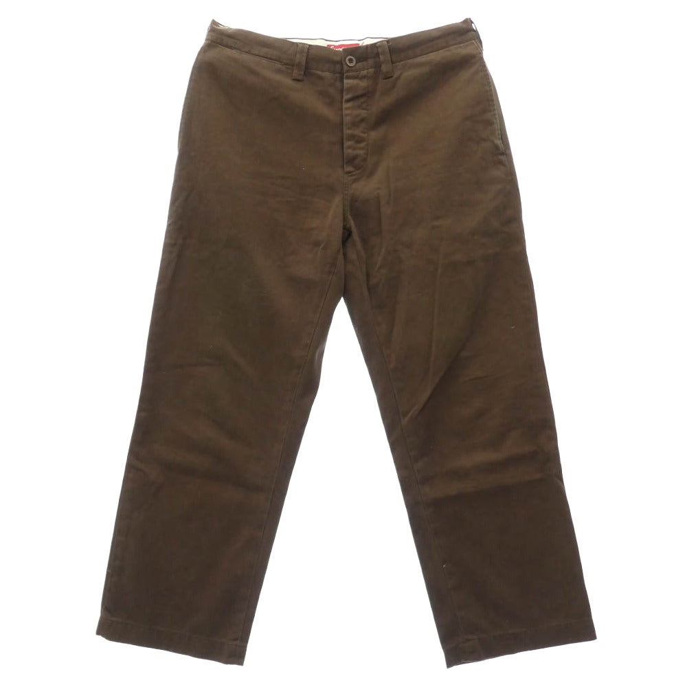 Supreme シュプリーム 23AW Pin Up Chino Pant ロゴ コットン チノ パンツ ブラウン ブラウン系 32【中古】