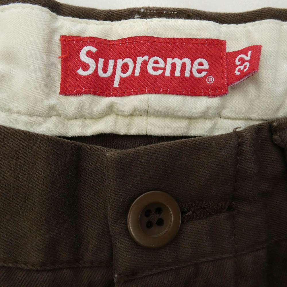 Supreme シュプリーム 23AW Pin Up Chino Pant ロゴ コットン チノ パンツ ブラウン ブラウン系 32【中古】