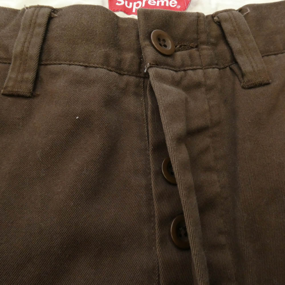 Supreme シュプリーム 23AW Pin Up Chino Pant ロゴ コットン チノ パンツ ブラウン ブラウン系 32【中古】