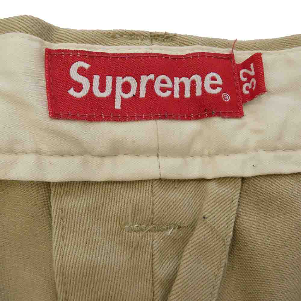 Supreme シュプリーム 23AW Pin Up Chino Pant ロゴ コットン チノ パンツ カーキ ベージュ系 32【中古】