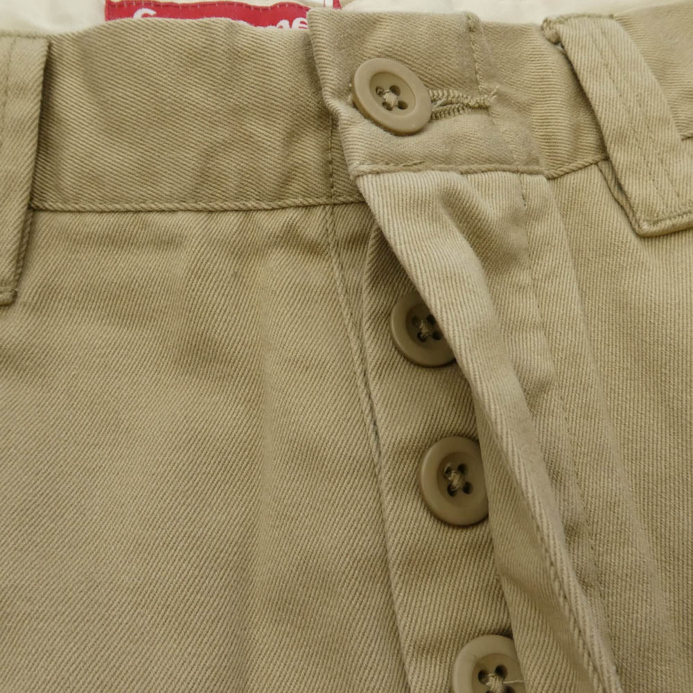 Supreme シュプリーム 23AW Pin Up Chino Pant ロゴ コットン チノ パンツ カーキ ベージュ系 32【中古】