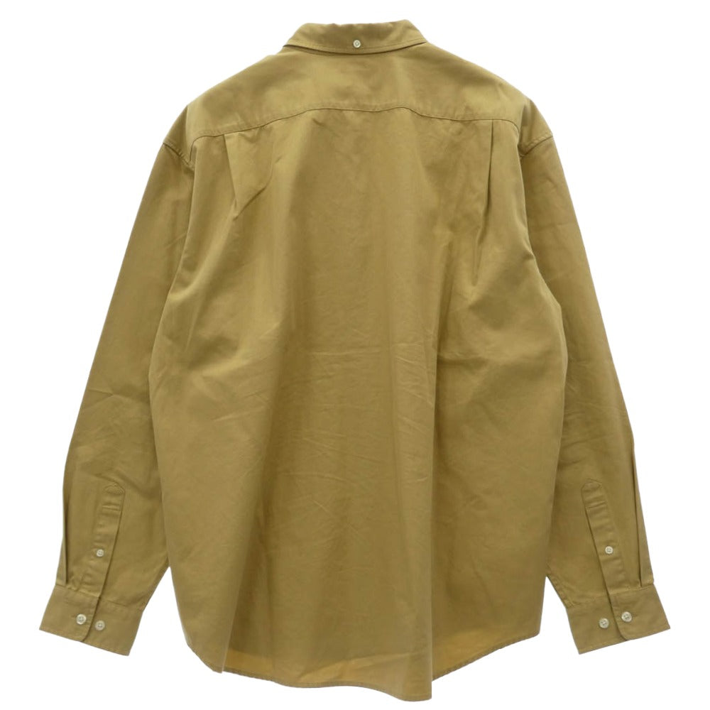 Supreme シュプリーム 23AW Small Box Shirt スモール ボックス ロゴ パッチ コットン ボタンダウン 長袖 シャツ ベージュ系 L【中古】