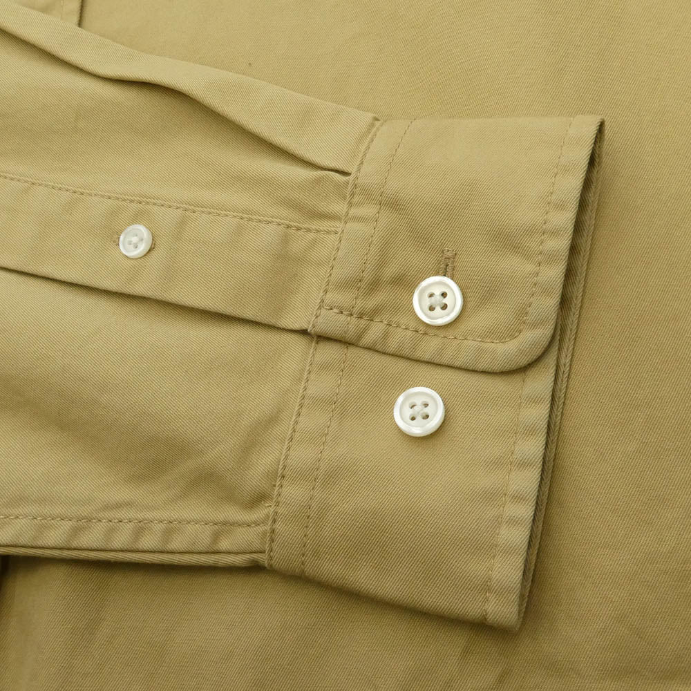 Supreme シュプリーム 23AW Small Box Shirt スモール ボックス ロゴ パッチ コットン ボタンダウン 長袖 シャツ ベージュ系 L【中古】