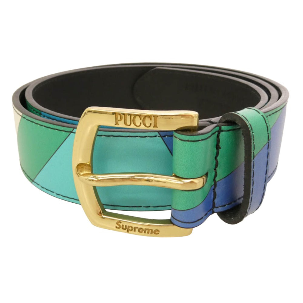 Supreme シュプリーム Emilio Pucci エミリオプッチ 21SS × Emilio Pucci Belt エミリオプッチ レザー ベルト マルチカラー系 S/M【中古】