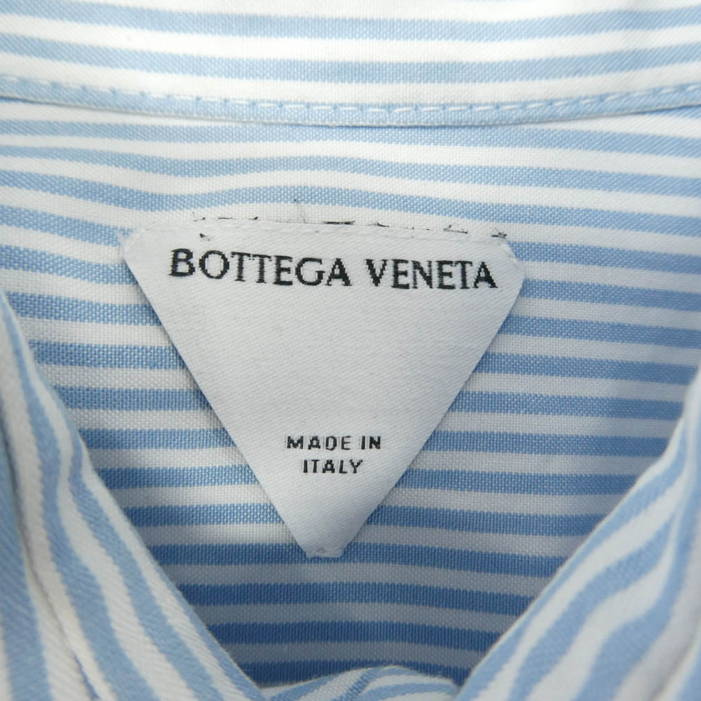 BOTTEGAVENETA ボッテガヴェネタ 22AW 708853 V2AQ0 ストライプ オーバーサイズ コットン 長袖 シャツ ライトブルー系 36【中古】