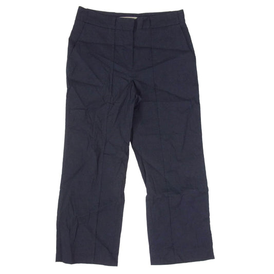 theory セオリー luxe リュクス 無地 リネン混 テーパード パンツ ネイビー系 38【中古】
