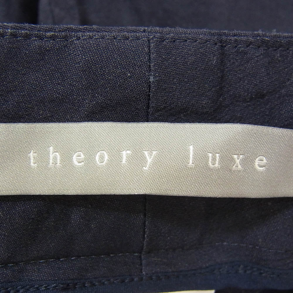 theory セオリー luxe リュクス 無地 リネン混 テーパード パンツ ネイビー系 38【中古】