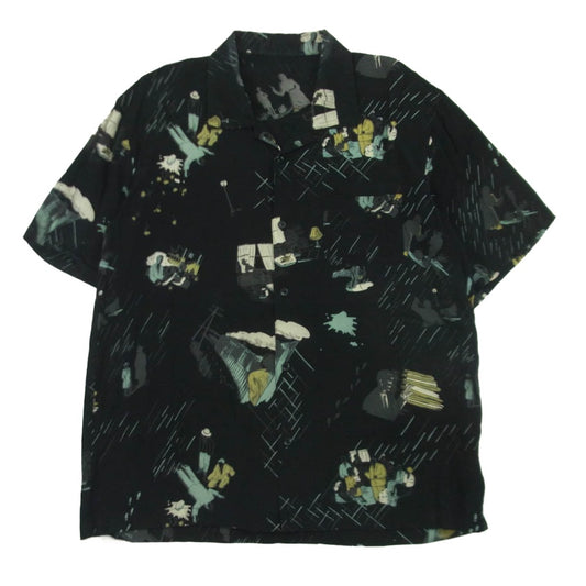 PORTER CLASSIC ポータークラシック FILM NOIR ALOHA SHIRT フィルム ノワール アロハ 半袖 シャツ ブラック系 L【中古】