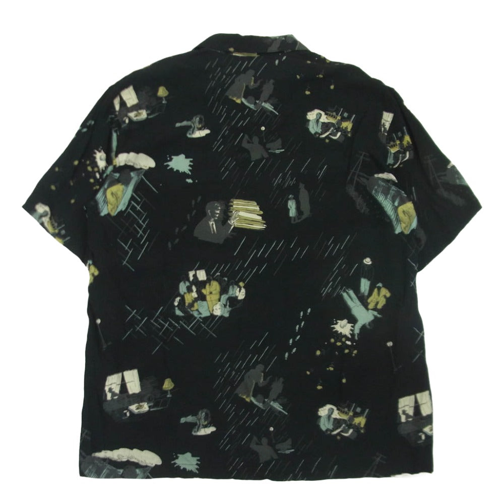 PORTER CLASSIC ポータークラシック FILM NOIR ALOHA SHIRT フィルム ノワール アロハ 半袖 シャツ ブラック系 L【中古】