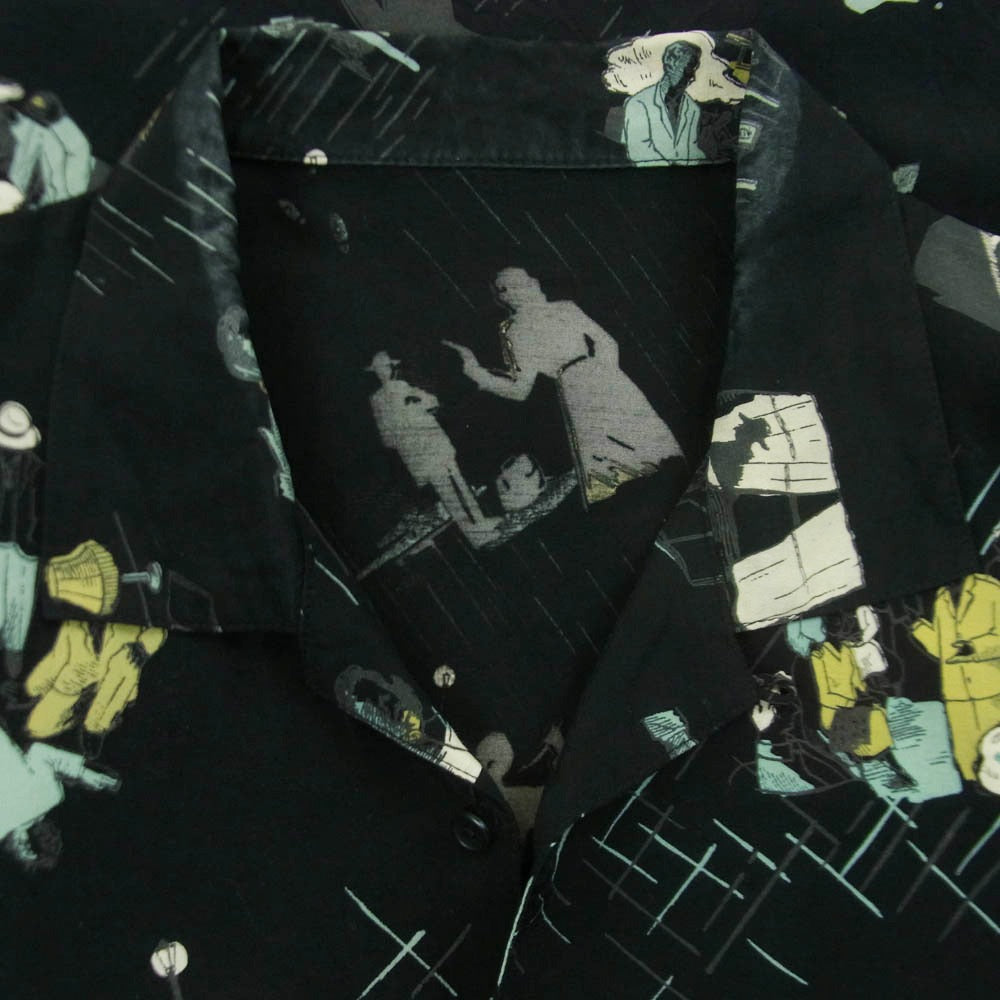 PORTER CLASSIC ポータークラシック FILM NOIR ALOHA SHIRT フィルム ノワール アロハ 半袖 シャツ ブラック系 L【中古】