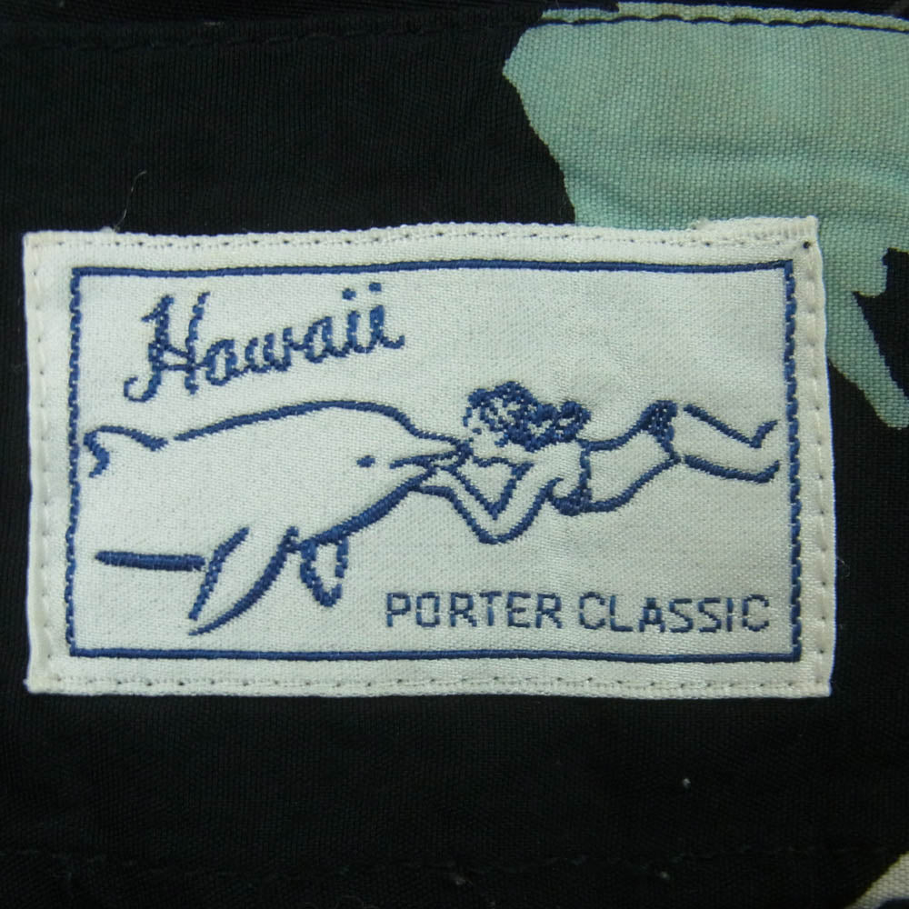 PORTER CLASSIC ポータークラシック FILM NOIR ALOHA SHIRT フィルム ノワール アロハ 半袖 シャツ ブラック系 L【中古】