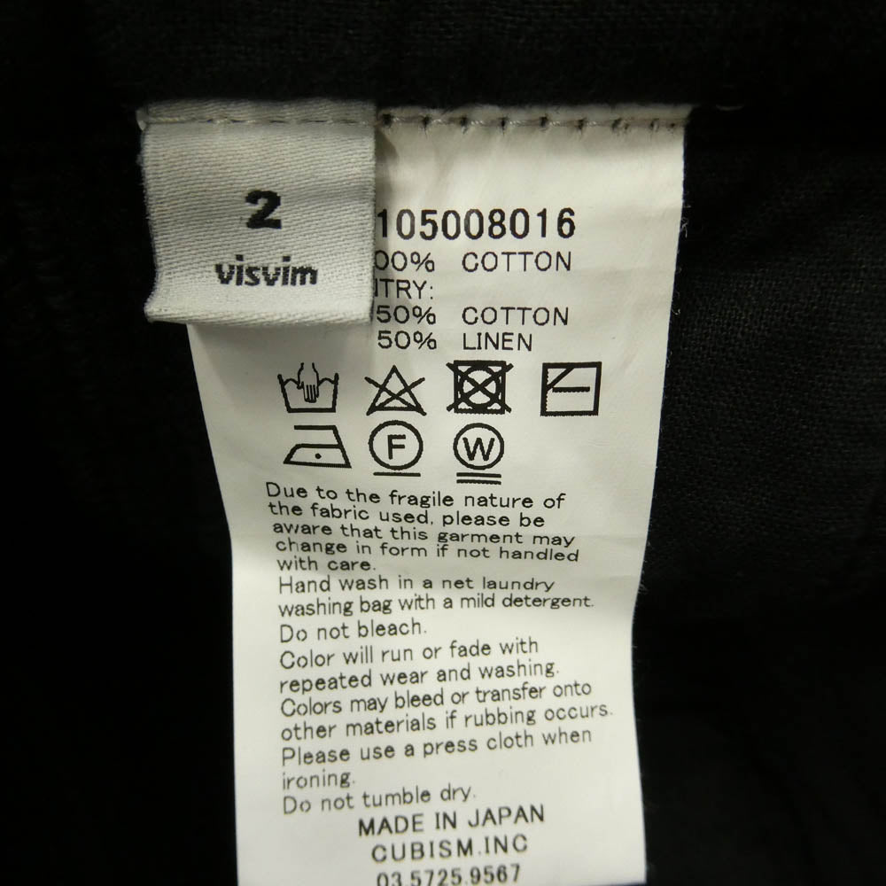 VISVIM ビズビム 17SS 0117105008016 PASTORAL SHORTS パストラル ショーツ ショート パンツ ハーフパンツ ブラック系 2【中古】