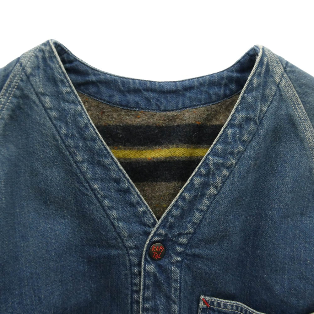 KAPITAL キャピタル K2210LJ054 RAINBOWY Lining Railroad JKT レインボーライニング レイルロード デニム ジャケット インディゴブルー系 マルチカラー系 L【中古】