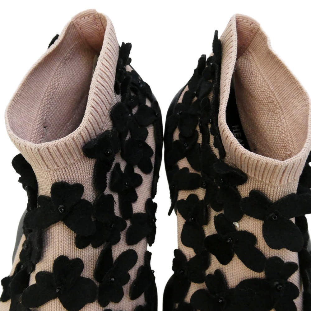 グラウンズ MOOPIE x HEAVEN TANUDIREDJA / BLUSH NUDE ムーピー シューズ スニーカー ブラック系 ピンク系 26㎝【極上美品】【中古】