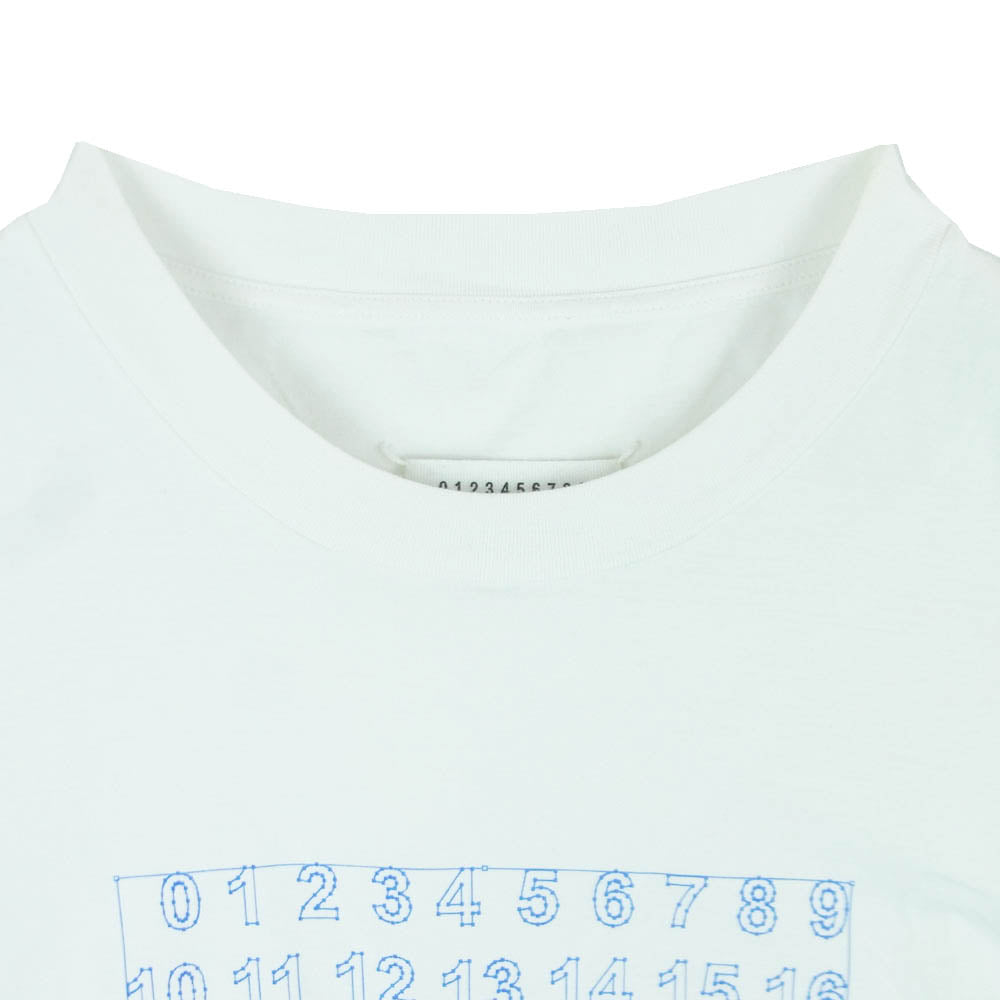 MAISON MARGIELA メゾンマルジェラ 20SS S30GC0696 カレンダーロゴ プリント 四つタグ 半袖 Tシャツ ホワイト系 44【中古】