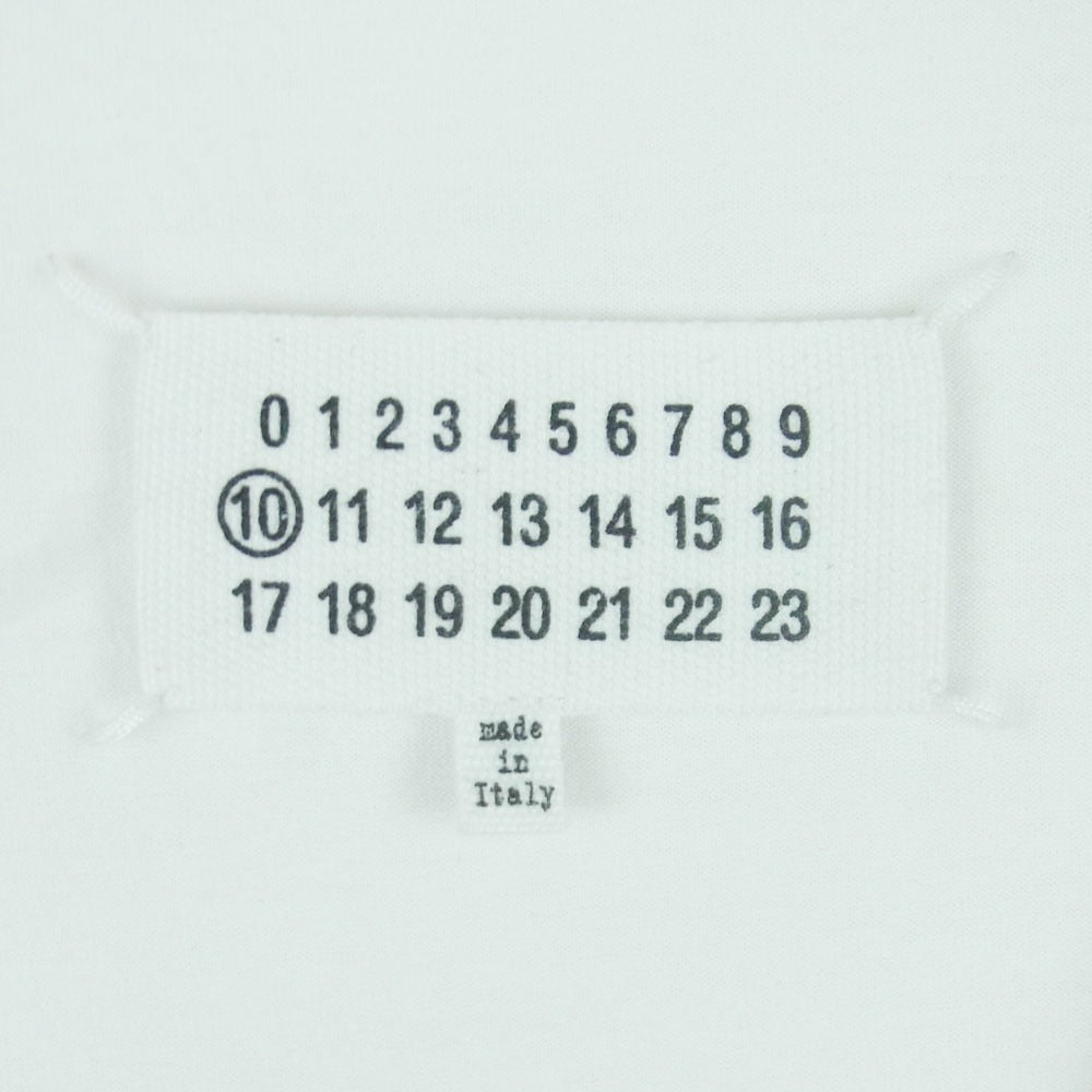MAISON MARGIELA メゾンマルジェラ 20SS S30GC0696 カレンダーロゴ プリント 四つタグ 半袖 Tシャツ ホワイト系 44【中古】