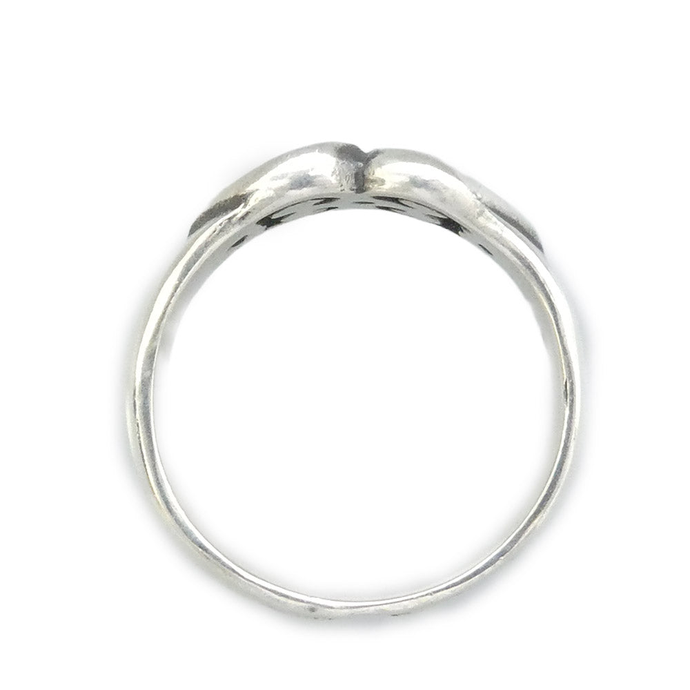 GABOR ガボール Gaboratory ガボラトリーホールディング ギャランティ付属 R-179 9mm Double Heart Ring ダブル ハート リング シルバー系 約11.5号【中古】
