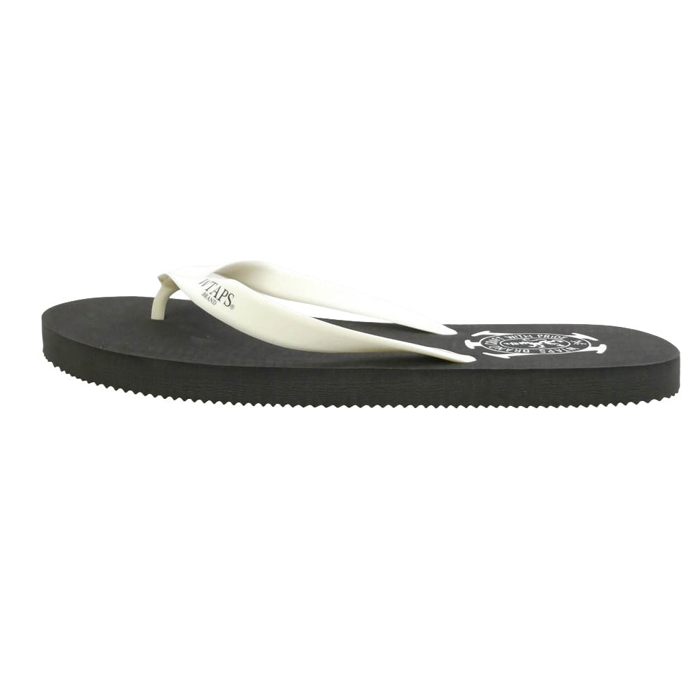 WTAPS ダブルタップス 10SS 101RDDT-FW01 SLIPPER SANDAL ロゴ プリント ビーチ サンダル ブラック系 FREE【新古品】【未使用】【中古】