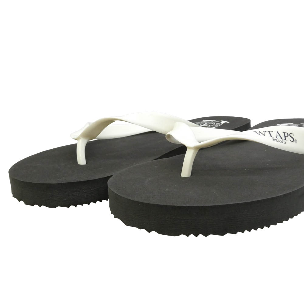 WTAPS ダブルタップス 10SS 101RDDT-FW01 SLIPPER SANDAL ロゴ プリント ビーチ サンダル ブラック系 FREE【新古品】【未使用】【中古】