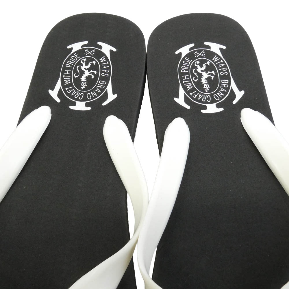 WTAPS ダブルタップス 10SS 101RDDT-FW01 SLIPPER SANDAL ロゴ プリント ビーチ サンダル ブラック系 FREE【新古品】【未使用】【中古】