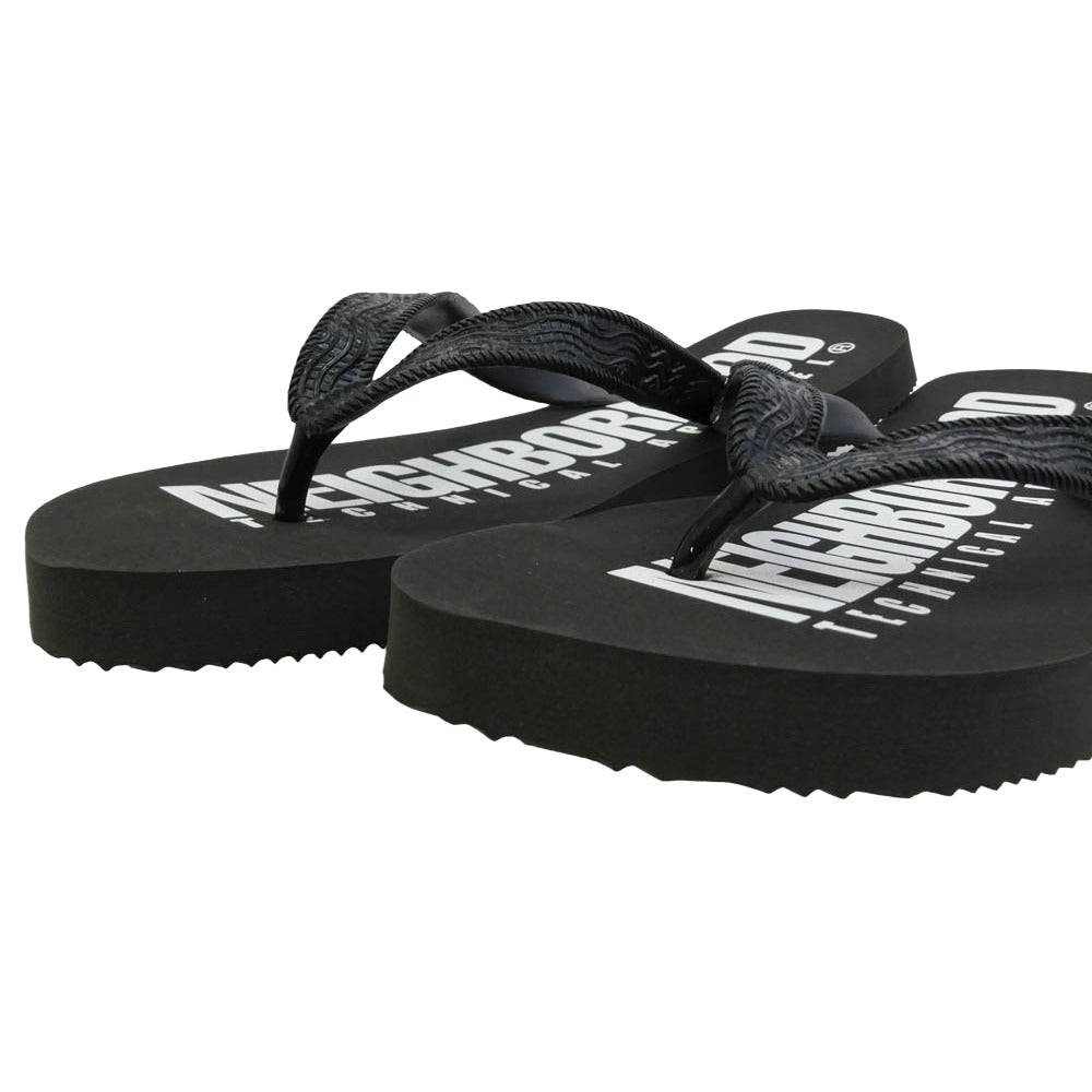 NEIGHBORHOOD ネイバーフッド 09SS 091MGNH-FW01 ZOURI S-SANDAL ロゴ プリント ゾウリ ビーチ サンダル ブラック系 L【新古品】【未使用】【中古】