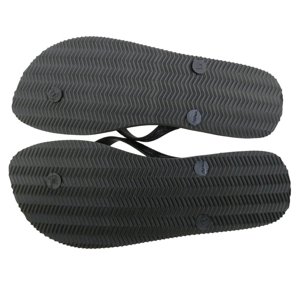 NEIGHBORHOOD ネイバーフッド 09SS 091MGNH-FW01 ZOURI S-SANDAL ロゴ プリント ゾウリ ビーチ サンダル ブラック系 L【新古品】【未使用】【中古】