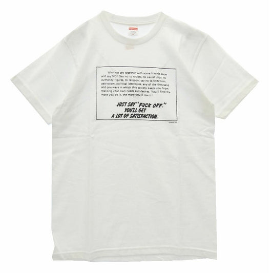 Supreme シュプリーム 16AW USA製 Say No Tee セイ ノー フロントプリント Ｔシャツ 半袖カットソー ホワイト系 M【新古品】【未使用】【中古】
