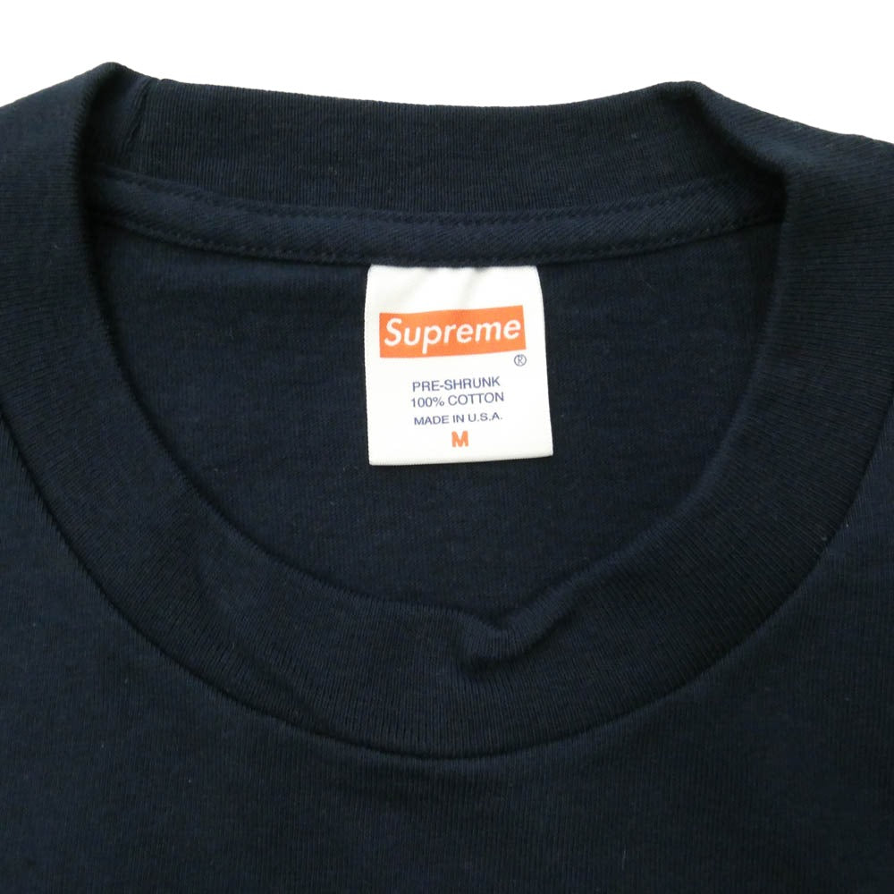 Supreme シュプリーム 16SS USA製 Spin Tee スピン フロント バックプリント Tシャツ 半袖カットソー ダークネイビー系 M【極上美品】【中古】