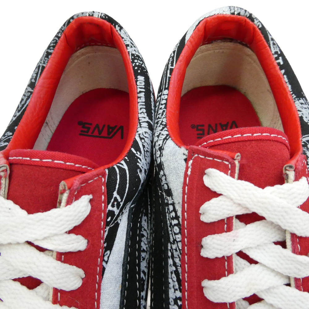 Supreme シュプリーム VANS バンズ 04AW x VANS バンズ US SKATE OLD SKOOL FBI Print オールドスクール レッド ホワイト ローカット スニーカー エンジ系 27.5cm【中古】