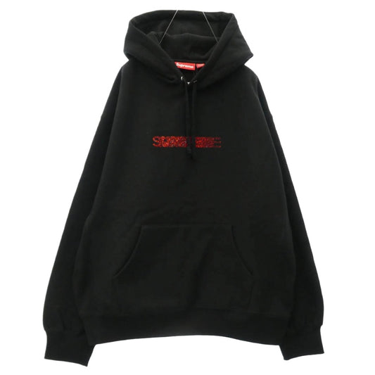 Supreme シュプリーム SWAROVSKI スワロフスキー 25AW x Swarovski スワロフスキー Motion Logo Hooded Sweatshirt モーションロゴ フーディー パーカー ブラック系 L【極上美品】【中古】