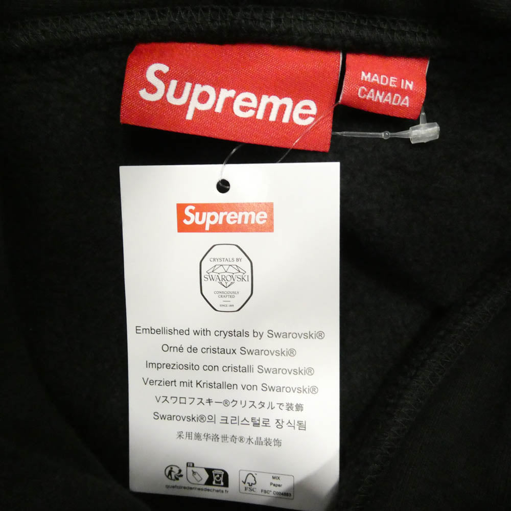 Supreme シュプリーム SWAROVSKI スワロフスキー 25AW x Swarovski スワロフスキー Motion Logo Hooded Sweatshirt モーションロゴ フーディー パーカー ブラック系 L【極上美品】【中古】