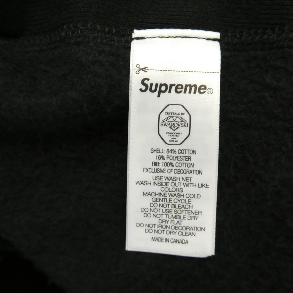 Supreme シュプリーム SWAROVSKI スワロフスキー 25AW x Swarovski スワロフスキー Motion Logo Hooded Sweatshirt モーションロゴ フーディー パーカー ブラック系 L【極上美品】【中古】
