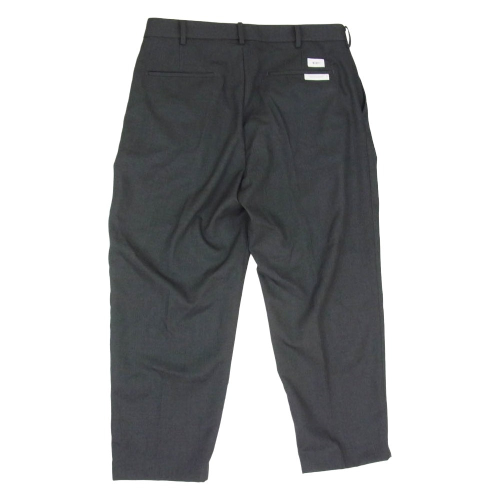WTAPS ダブルタップス 26SS 261TQDT-PTM03 TRDT1801 TROUSERS WOPL. SERGE サージ生地 ワイド トラウザー パンツ チャコール系 X04【極上美品】【中古】