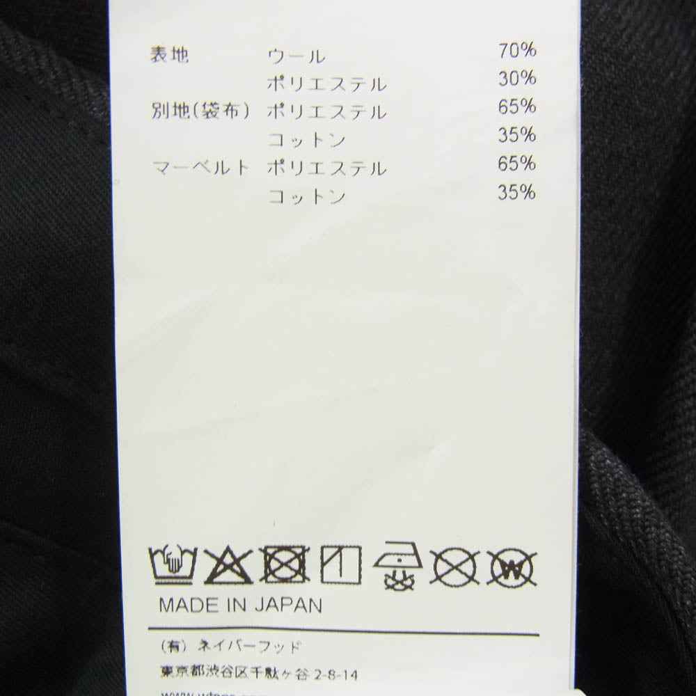 WTAPS ダブルタップス 26SS 261TQDT-PTM03 TRDT1801 TROUSERS WOPL. SERGE サージ生地 ワイド トラウザー パンツ チャコール系 X04【極上美品】【中古】