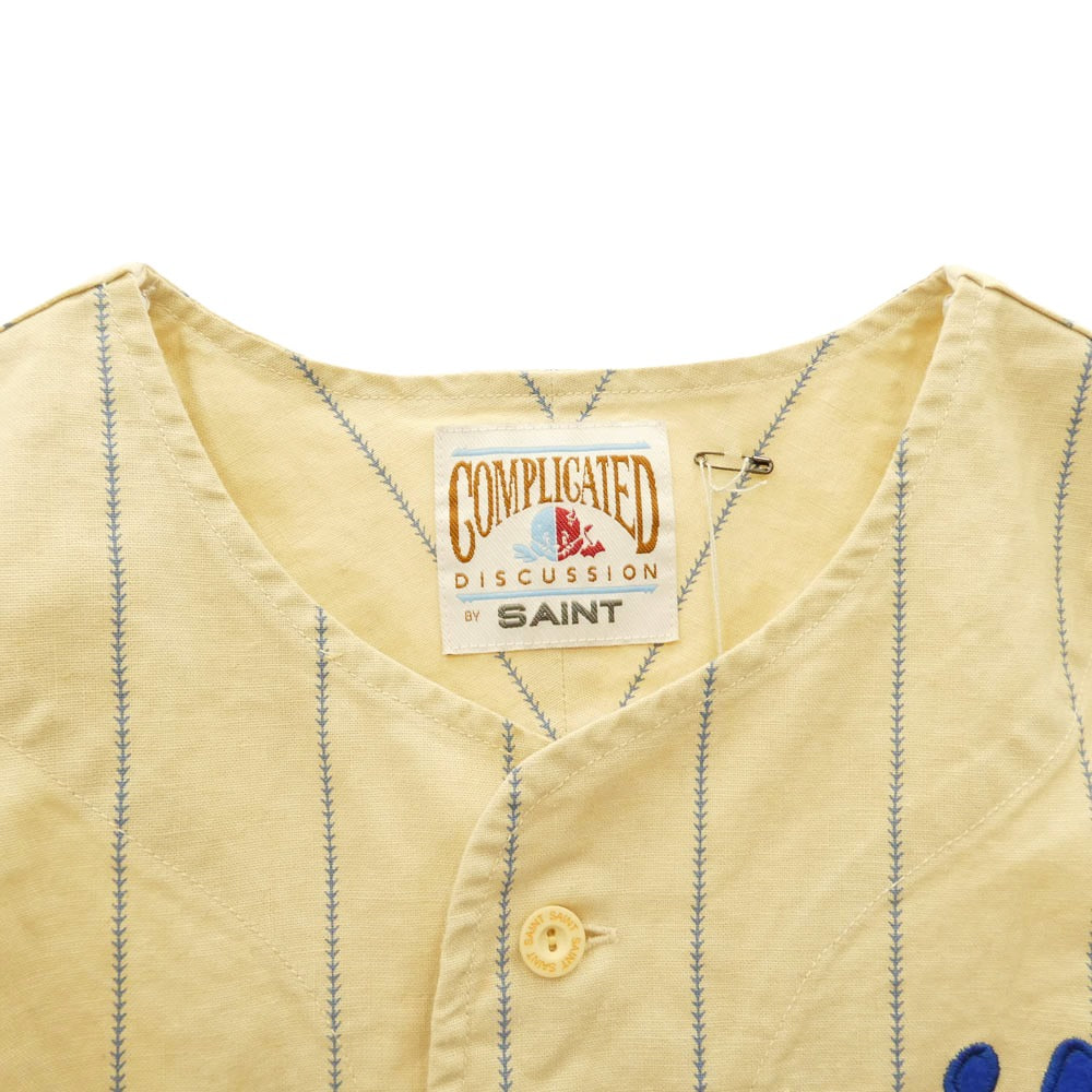 SAINT MICHAEL セントマイケル 26SS SM-MK8-0000-039 BASEBALL SHIRT ETERNITY 半袖 ベースボールシャツ ベージュ系 XL【美品】【中古】