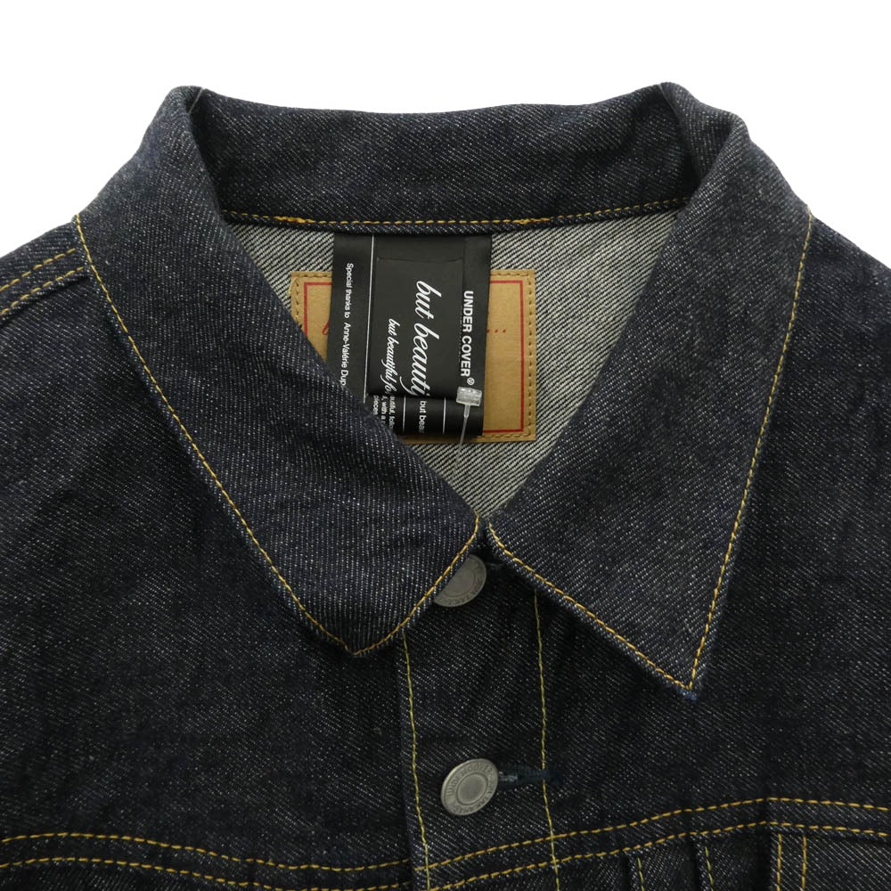 UNDERCOVER アンダーカバー 26SS UC1F4204-5 but beautiful 4.5 歪み加工 リジッド Gジャン デニムジャケット ダークネイビー系 4【美品】【中古】