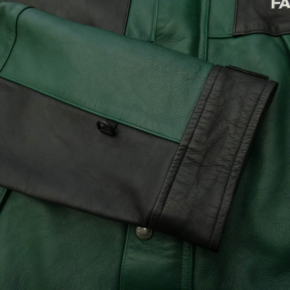 Supreme シュプリーム THE NORTH FACE ノースフェイス 18AW NF0A3VJ8 x THE NORTH FACE ザノースフェイス Leather Mountain Parka レザー マウンテン パーカー ジャケット グリーン系 XL【中古】