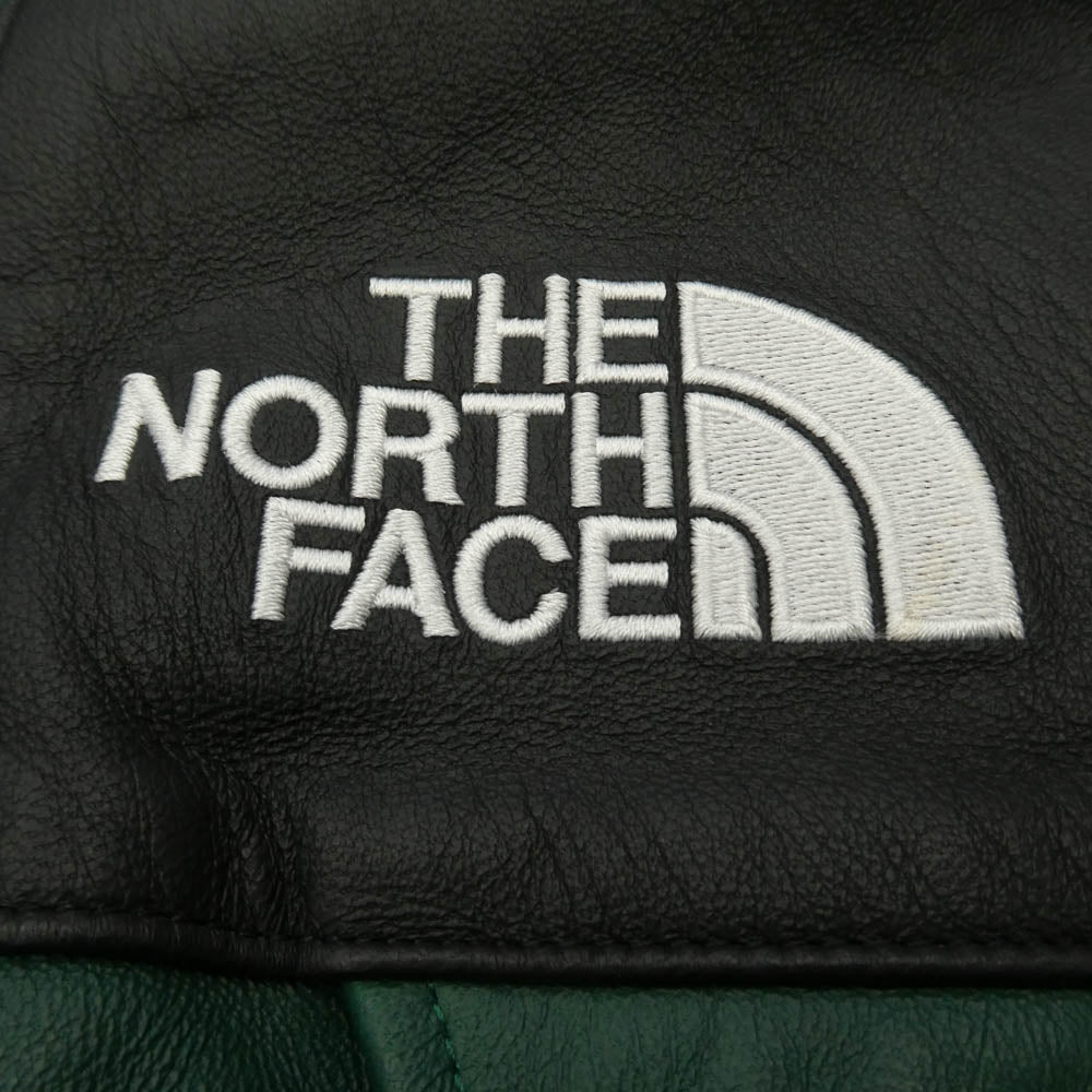 Supreme シュプリーム THE NORTH FACE ノースフェイス 18AW NF0A3VJ8 x THE NORTH FACE ザノースフェイス Leather Mountain Parka レザー マウンテン パーカー ジャケット グリーン系 XL【中古】