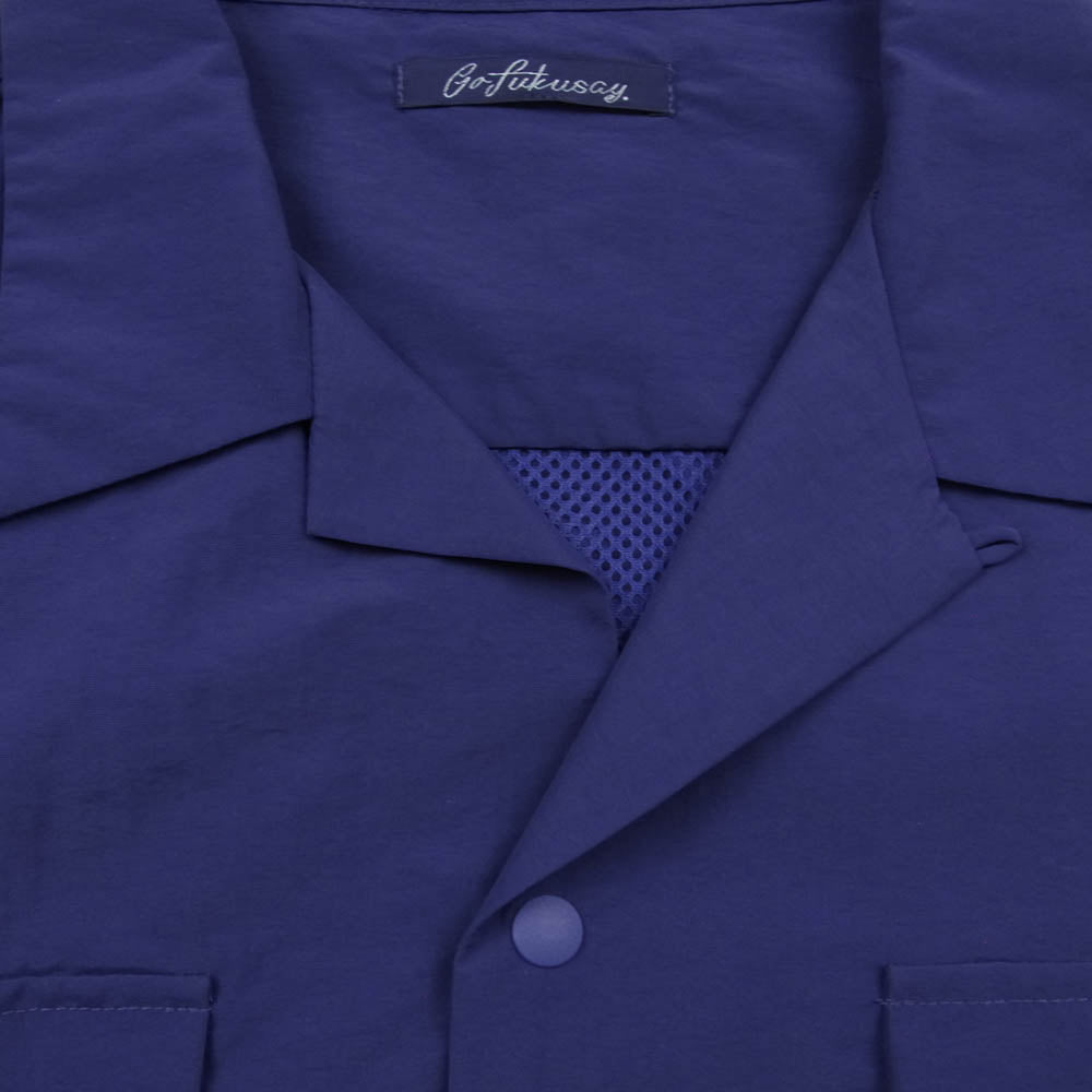 ゴフクセイ SUPPLEX NBDU OPEN COLLAR SHIRTS 半袖 オープンカラー シャツ パープル系【中古】