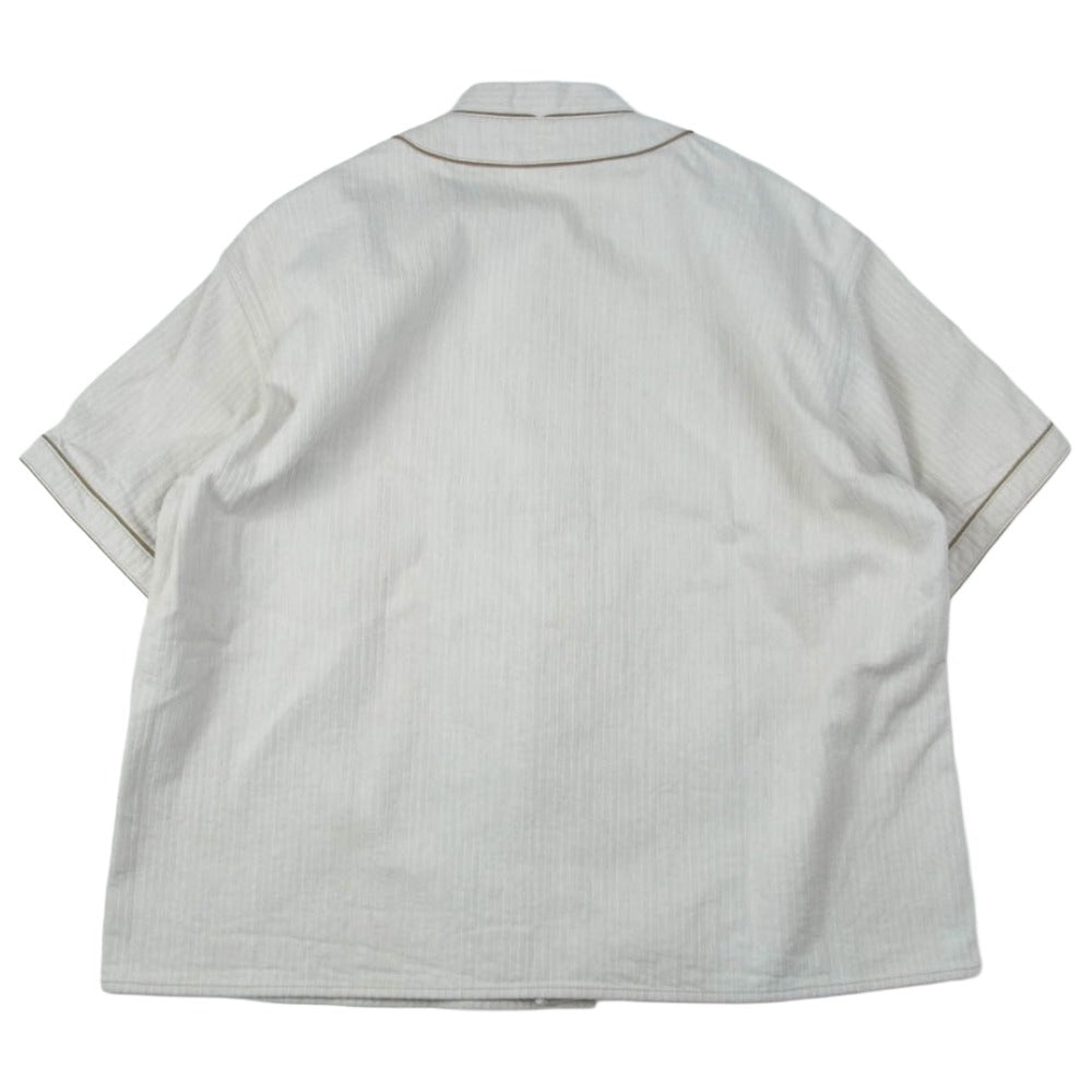 ゴフクセイ DAVON GAME SHIRT ヘリンボーン ゲームシャツ ベースボール 半袖 シャツ 生成り系【美品】【中古】